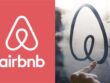 Airbnb logos in vector and written on fogged window glass