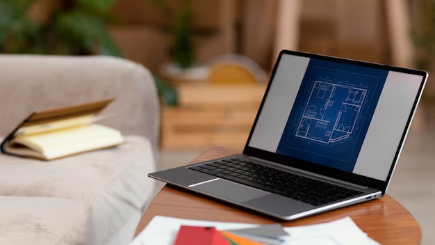 Floor plan on laptop