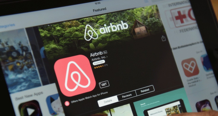 Airbnb app on computer screen