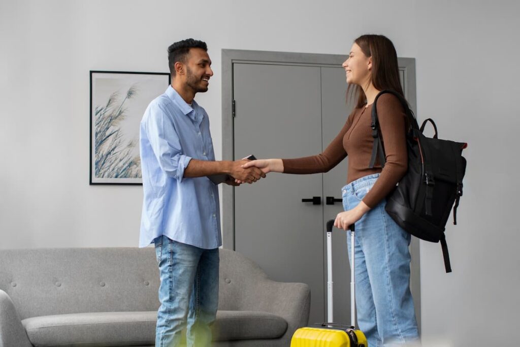 Girl rents an apartment