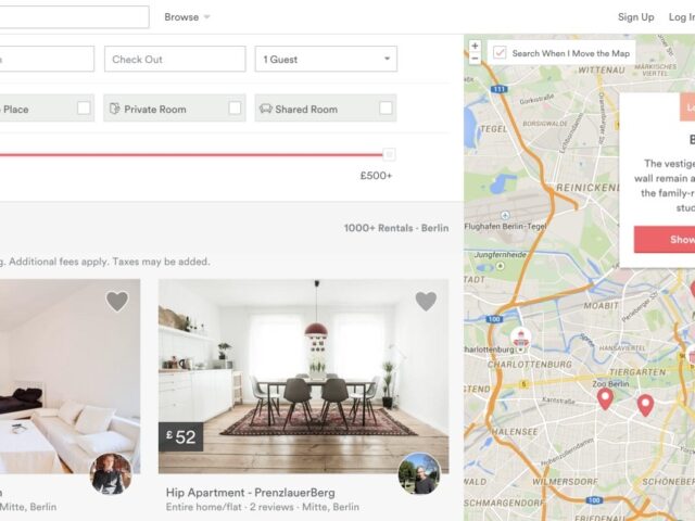 Map on Airbnb website